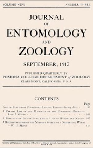 [Gutenberg 48122] • Journal of Entomology and Zoology, Vol. 09, No. 3, September 1917